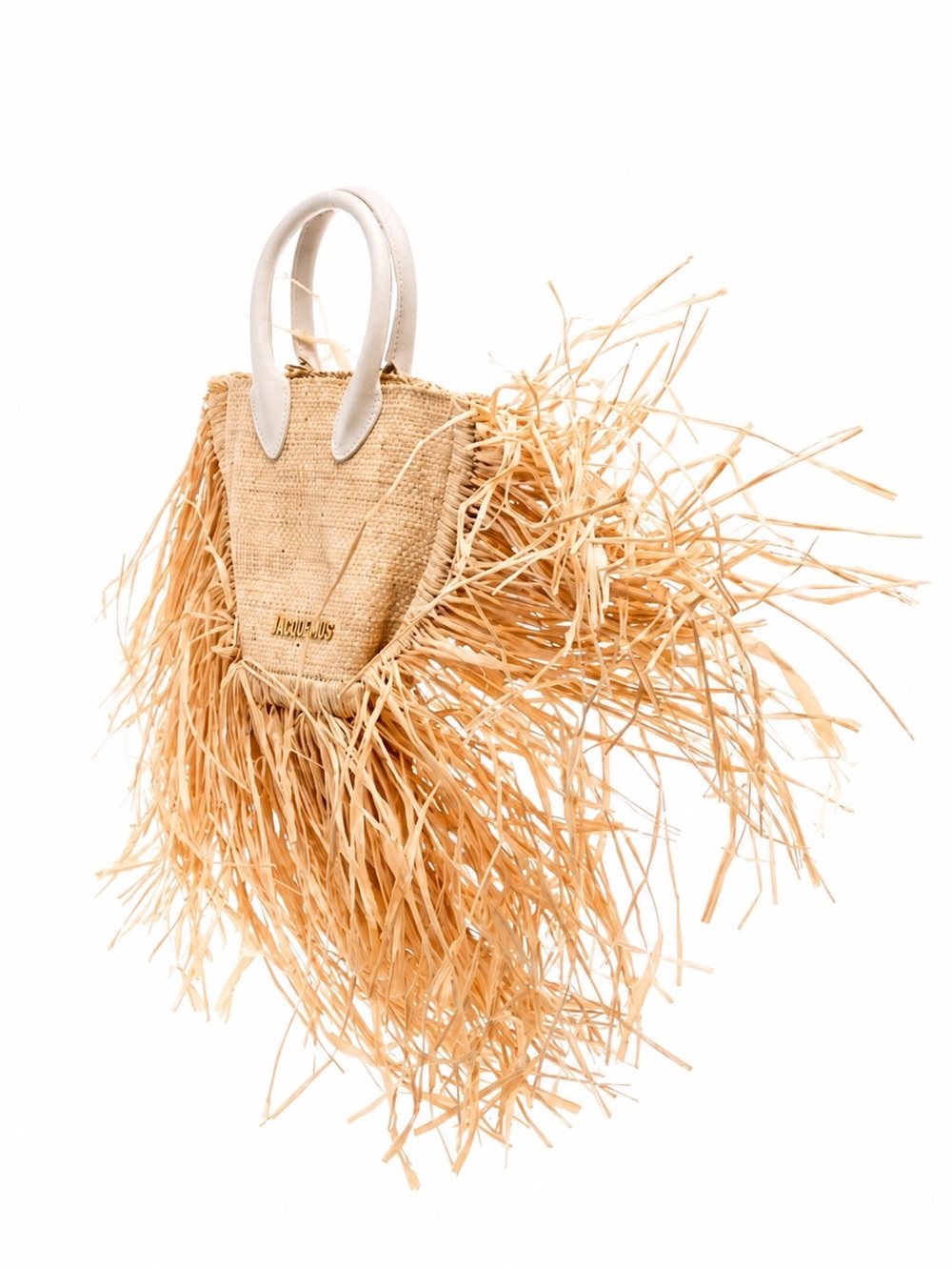 Jacquemus Le Petit Baci Raffia Fringe Crossbody Bag Natural Sold Out